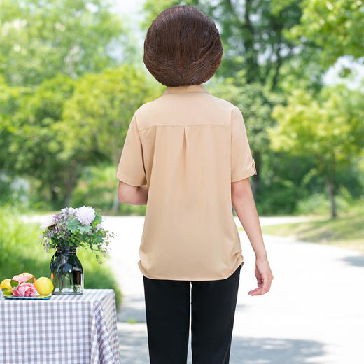 NP  2207休闲衬衣纯色大码妈妈装 商品图4