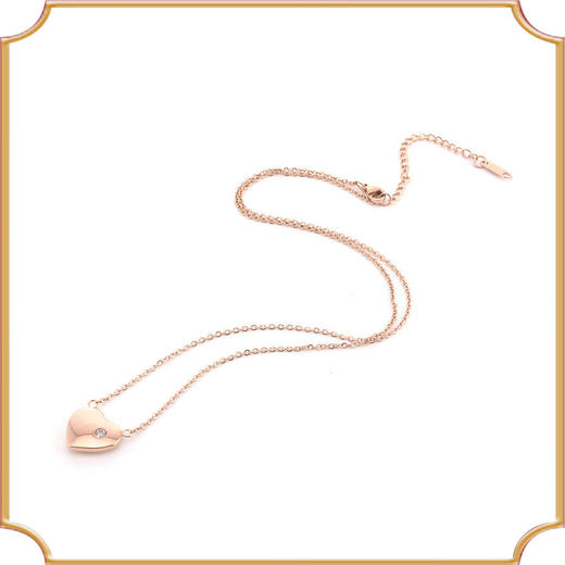 爱心项链钻石吊坠锁骨钻石吊坠玫瑰金色真钻时尚LP0565 商品图1