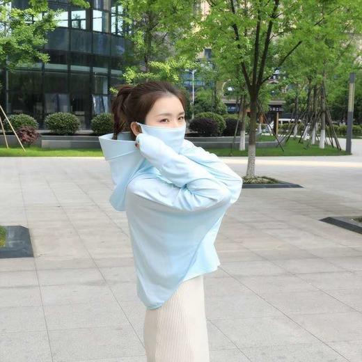 新款带口罩女防晒衣防紫外线透气冰丝衫长袖薄外套T13斗篷款防晒衣夏日必备 商品图13
