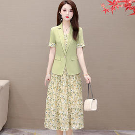 QYM-KED-93247A新款小雏菊吊带碎花套装