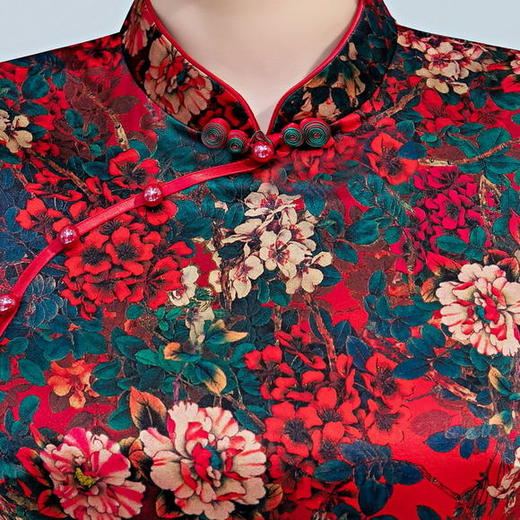 HYX20-6651复古真丝高档百搭时尚旗袍上衣 商品图3