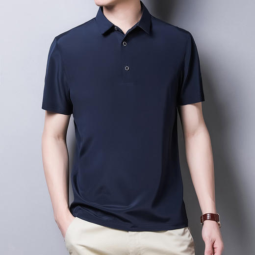 CN-J595新款2020夏季纯色桑蚕丝短袖T恤TZF 商品图0