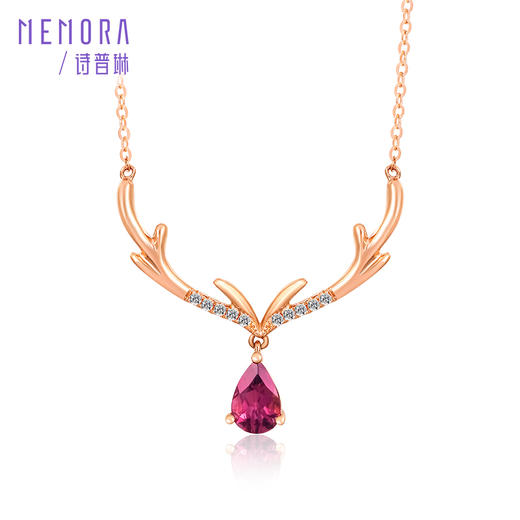 【1件7.5折】心花鹿放系列18K玫瑰金碧玺套链项链送礼KN2134 商品图0