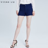 VIVIAN LIU/红英 G1669501冬女装口袋修身羊毛呢短裤高腰显瘦靴裤 商品缩略图0