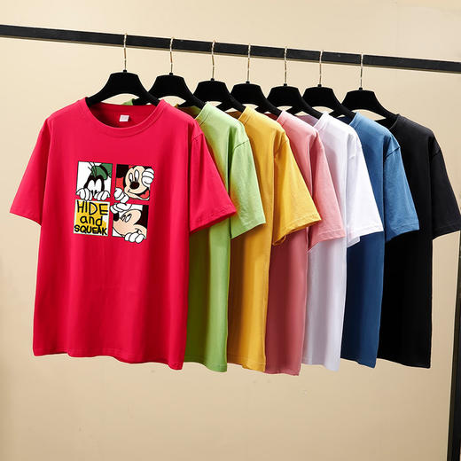 NRJ-4F-C405-F287-宽松大码米奇短款圆领短袖T恤女ZXH 商品图3