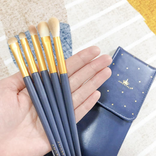 现货▲带收纳包！韩国尔木萄星耀眼部套刷 软毛便携眼影鼻影晕染 5支装 商品图0