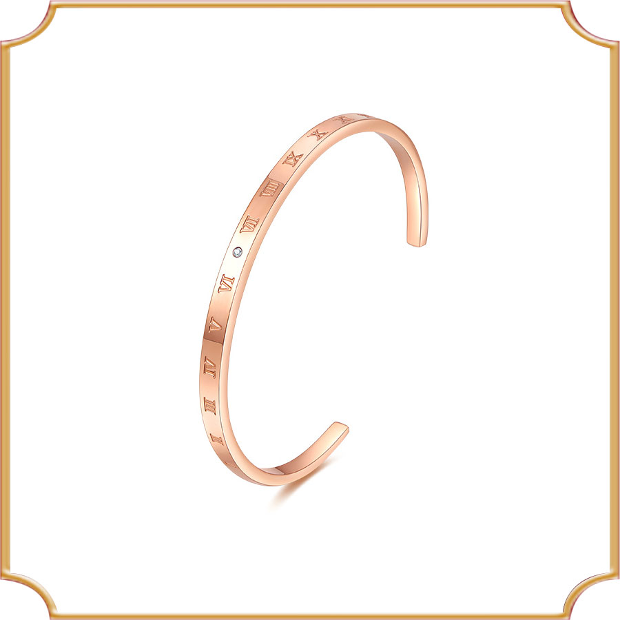 钻石手镯玫瑰色女时尚开口手镯LP0408
