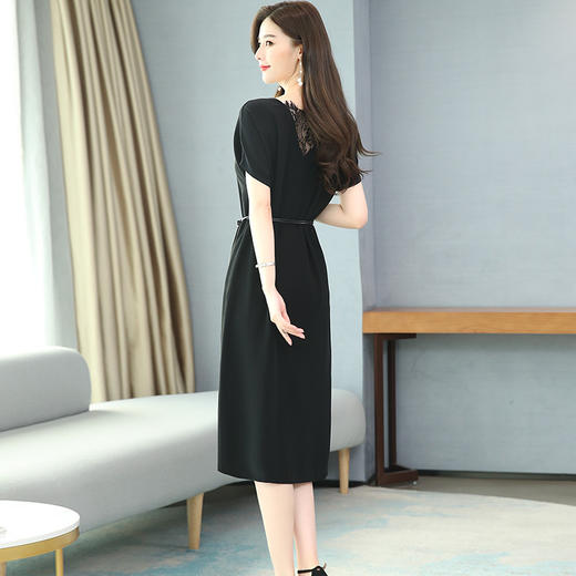 WZNH-WJ16059明星同款优雅气质女装V领一步裙连衣裙 商品图4