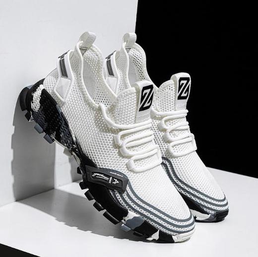 【服饰鞋包】镂空男鞋夏季透气网眼网鞋网面鞋黑色椰子鞋子男潮鞋跑步鞋运动鞋 商品图1