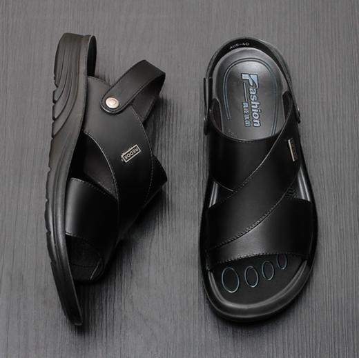 【服饰鞋包】凉鞋男夏季凉拖大码男士休闲凉皮鞋男式牛皮男鞋男沙滩鞋拖鞋 商品图0