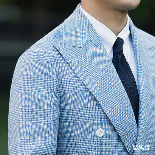 Baird McNutt 高克重爱尔兰亚麻蓝色亲王格全麻衬单西「2色可选」 商品图4