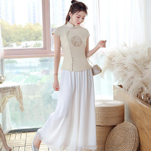 XGT-T2114复古中国风绣花改良短款旗袍上衣 商品图1