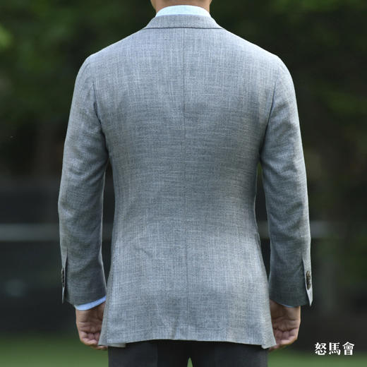 Huddersfield Bamboo 天然竹织物灰色全麻衬单西 商品图7