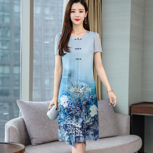 MQ-FHSQ98118夏装新款洋气加大码短袖连衣裙YY 商品图1