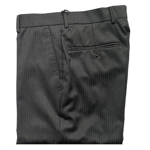 Marco Azzali 黑色竖条纹西裤 Q2904400 商品图0