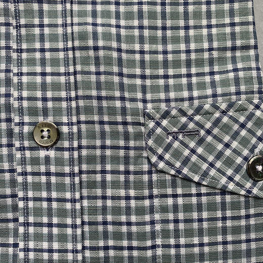 Marco Azzali 绿色格子短袖衬衫 FACEC55700 商品图3