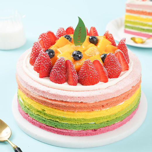彩虹水果蛋糕图片大全图片