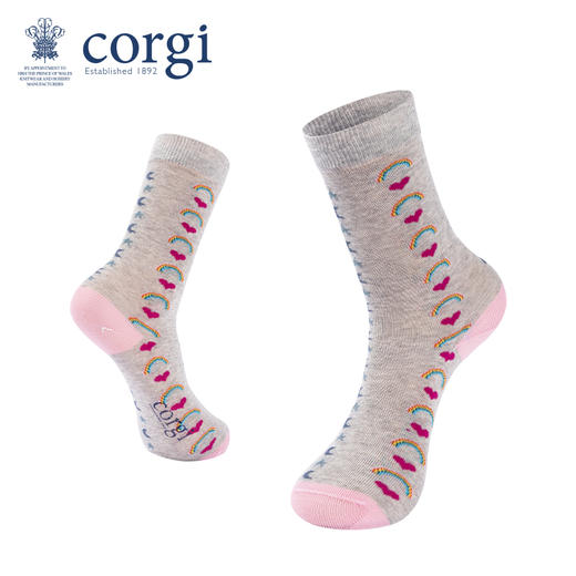 英国CORGI·儿童款轻棉彩虹系列春夏时尚长筒高筒袜子 商品图1