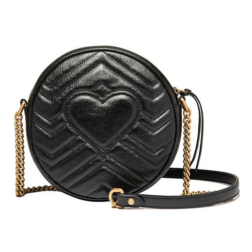 gucci古驰gucci女包女士ggmarmont系列圆形迷你单肩链条斜挎包5501540