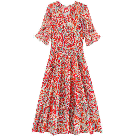 WZNH-LXI931新款V领女人味修身气质显瘦流行连衣裙 商品图4