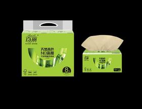 社区团购百丽天然本色竹琨3层纸抽318张*8包