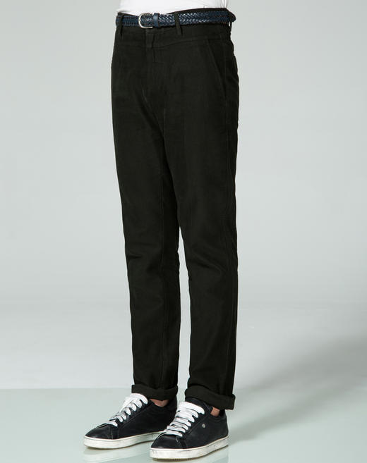 Marco Azzali 深墨绿色纯棉休闲裤 P3504700 商品图1