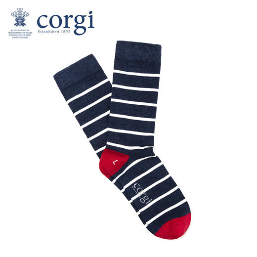 英国CORGI·儿童款轻棉条纹海军春夏时尚长筒高筒袜子 商品图0