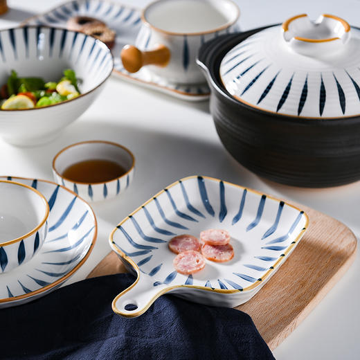 青禾系列日式碗青禾碟餐盘具套装盘子创意个性家用组合