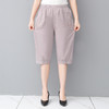 MQ-SF-K306夏季新款松紧高腰纯棉大码七分裤YY 商品缩略图2