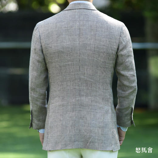 Baird McNutt 高克重爱尔兰亚麻棕色亲王格全麻衬单西 商品图9