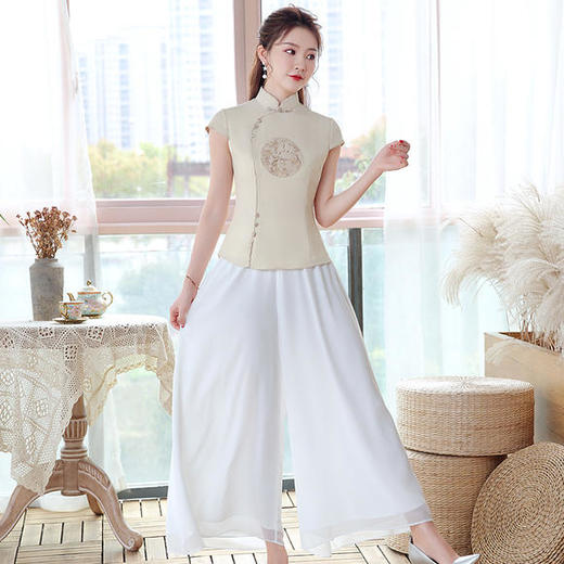 XGT-T2114复古中国风绣花改良短款旗袍上衣 商品图0