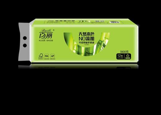 社区团购百丽天然本色竹琨四层卫生纸12卷1800g*2 商品图0