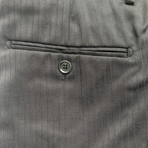 Marco Azzali 黑色竖条纹羊毛西裤  Q2909200 商品图1