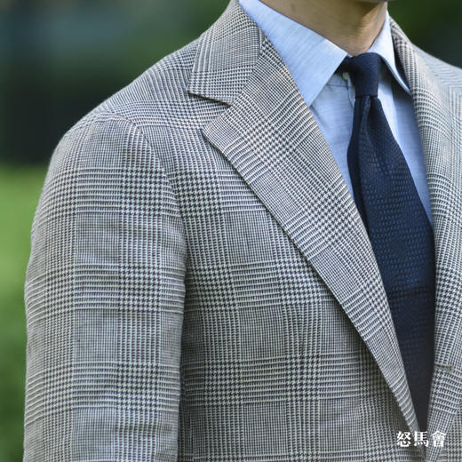 Baird McNutt 高克重爱尔兰亚麻棕色亲王格全麻衬单西 商品图7