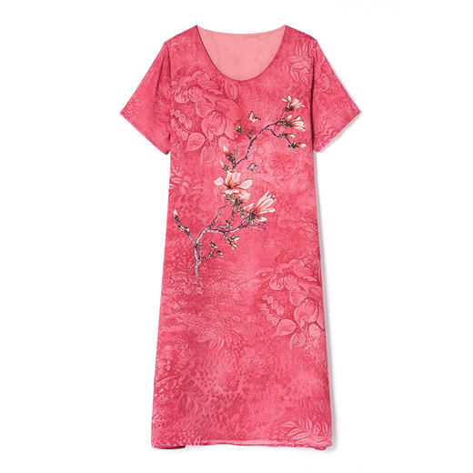 MQ-FHSQ9985夏季时尚气质短袖过膝雪纺连衣裙YY 商品图3