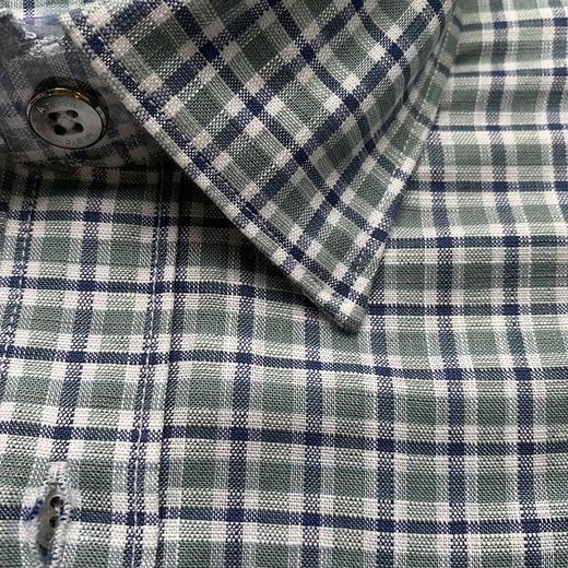 Marco Azzali 绿色格子短袖衬衫 FACEC55700 商品图2