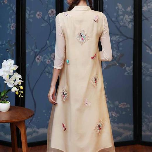 OG-99430中国风刺绣立领盘扣连衣裙 商品图2