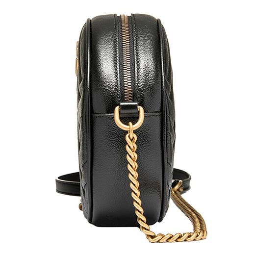 gucci古驰gucci女包女士ggmarmont系列圆形迷你单肩链条斜挎包5501540
