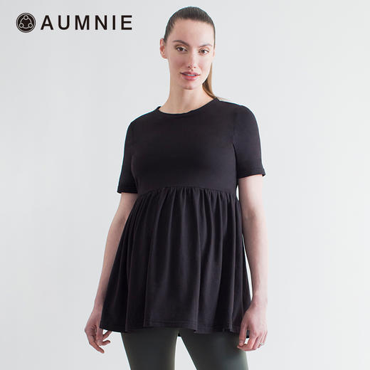 孕妇全棉舒适褶皱拼接短袖上衣 Maternity Pleated Short Sleeve Top 商品图4