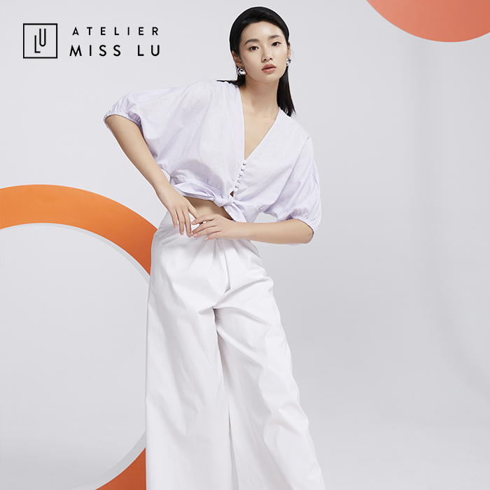 AtelierMissLu—浅熏紫亚麻短上衣/00153