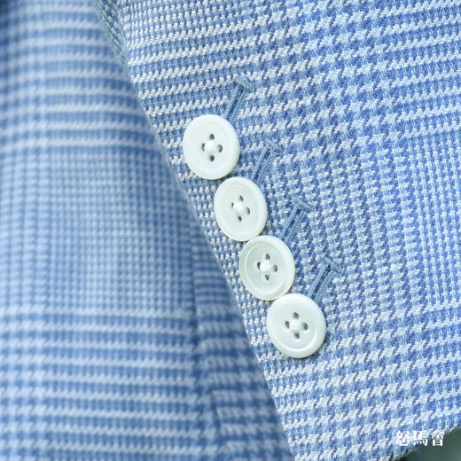 Baird McNutt 高克重爱尔兰亚麻蓝色亲王格全麻衬单西「2色可选」 商品图8
