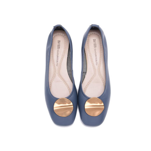 西村名物2020春夏季方头平底奶奶鞋软皮舒适复古女鞋T20AE10511 X20CE10511 商品图2