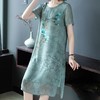 MQ-FHSQ9985夏季时尚气质短袖过膝雪纺连衣裙YY 商品缩略图0