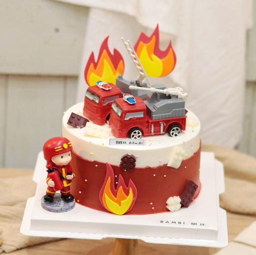 消防员救火工程车蛋糕 商品图1