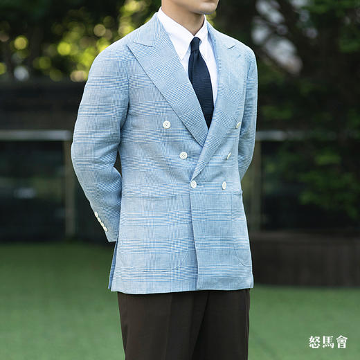 Baird McNutt 高克重爱尔兰亚麻蓝色亲王格全麻衬单西「2色可选」 商品图3