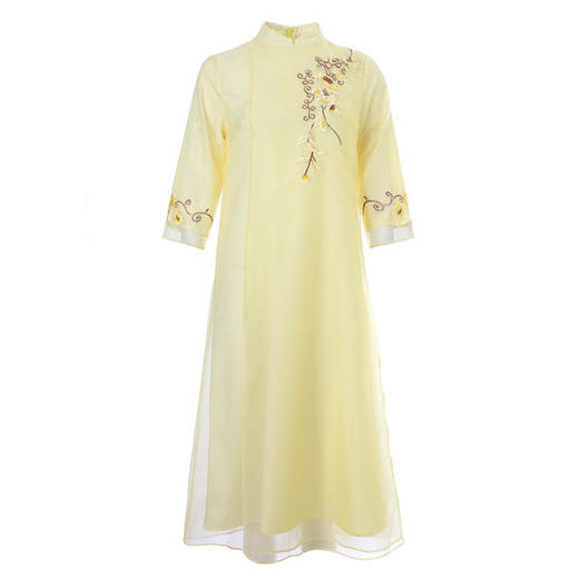 FL-1092中国风刺绣改良旗袍立领连衣裙 商品图4