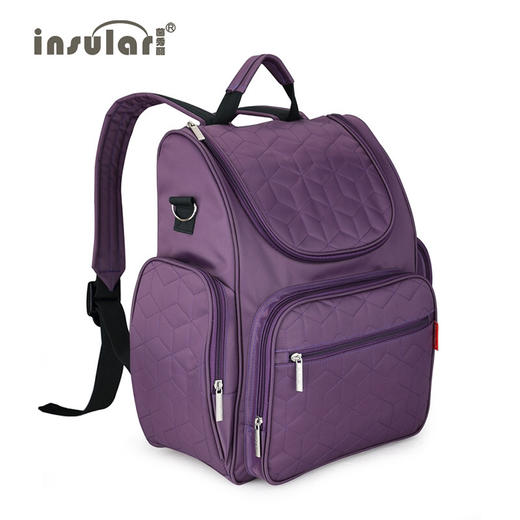 【好看实用，又不会撞包的妈咪包】茵秀丽insular时尚双肩包多功能抗菌面料妈妈包母婴包防水尼龙背包妈妈带宝宝外出门手提大容量待产包轻便尿布包奶瓶包收纳袋儿童餐具水杯子 商品图3