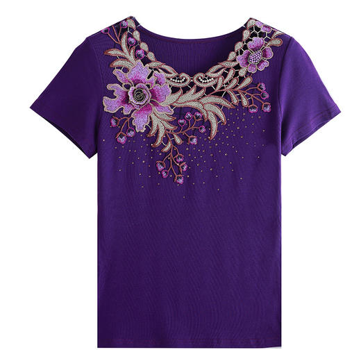 ZZ-LA06550新款妈妈装棉t恤洋气减龄外穿短袖小衫 商品图4