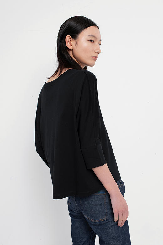 【特价清仓】女士新疆丝光长绒棉80支廓形圆领T恤 商品图2