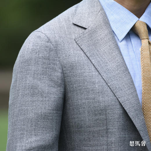 Huddersfield Bamboo 天然竹织物灰色全麻衬单西 商品图5